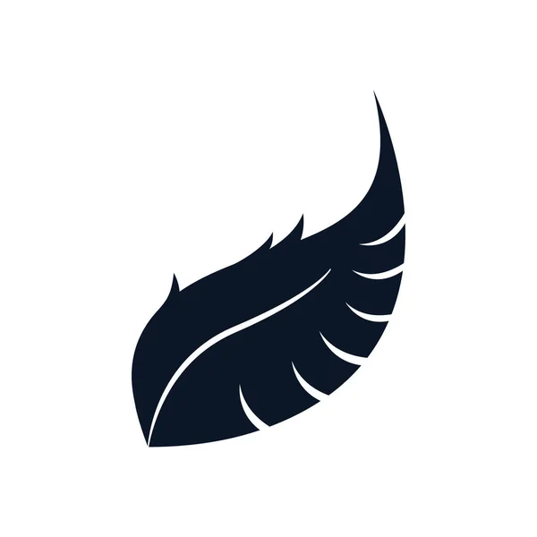 Pluma aislada pluma silueta estilo icono vector diseño — Vector de stock