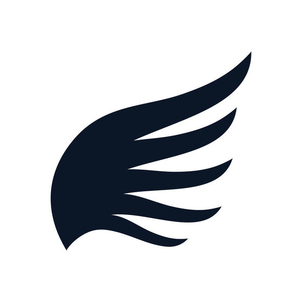 Изолированный силуэт крыла дизайн иконки вектора
