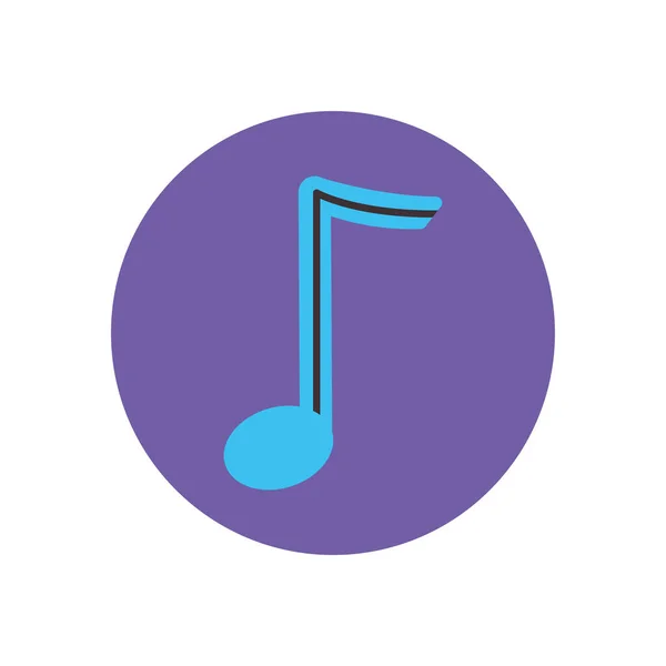 Nota de música aislada bloque plano icono de estilo de diseño vectorial — Vector de stock