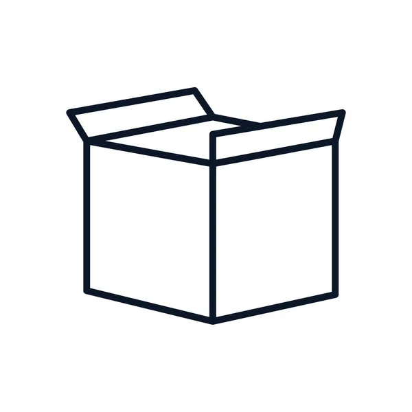 Isolierte Lieferung offene Box Line Stil-Symbol-Vektor-Design — Stockvektor