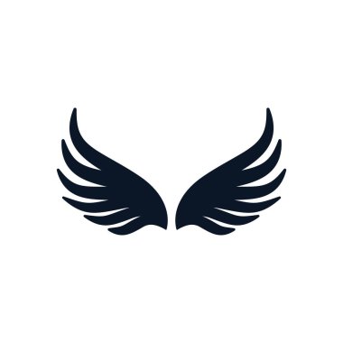 İzole kanatlar siluet biçim ikon vektör tasarımı