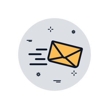 İzole edilmiş zarf iletisi blok biçim vektör tasarımı