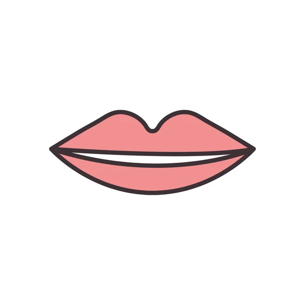 Design de vetor de ícone de estilo de preenchimento de linha de boca feminino isolado — Vetor de Stock