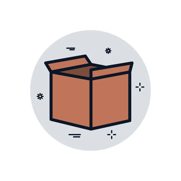 Diseño de vector de icono de estilo de bloque de relleno de caja abierta de entrega aislada — Archivo Imágenes Vectoriales