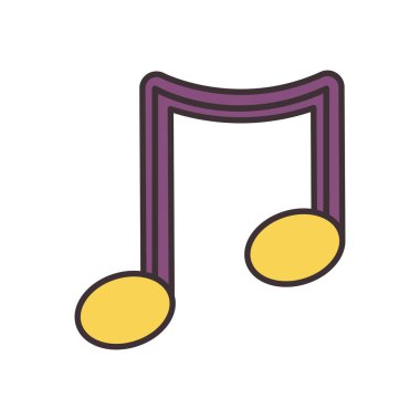 İzole müzik nota satırı doldurma biçimi vektör tasarımı