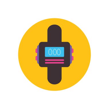 İzole edilmiş saat enstrümanı düz blok biçim vektör tasarımı