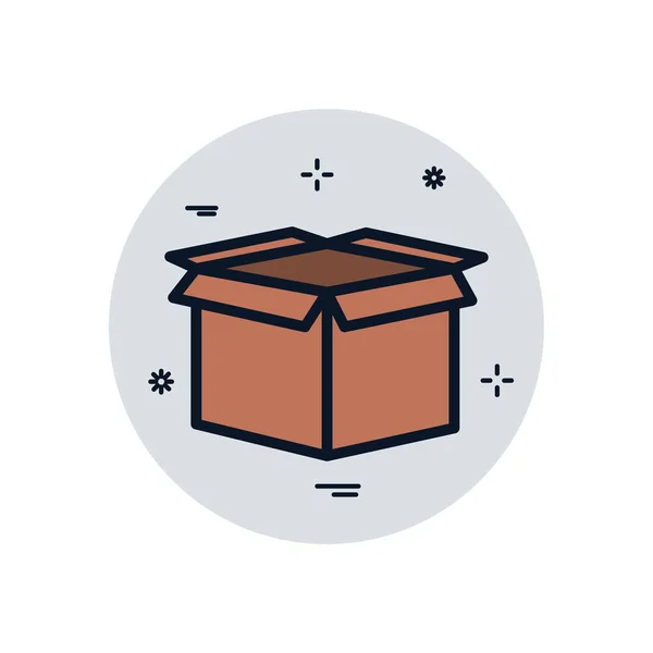 Isolierte Lieferung offene Box füllen Block Stil Symbol Vektor-Design — Stockvektor