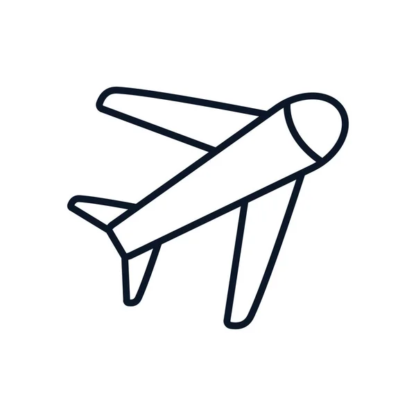 Isolated airplane line style icon vector design — Stockový vektor