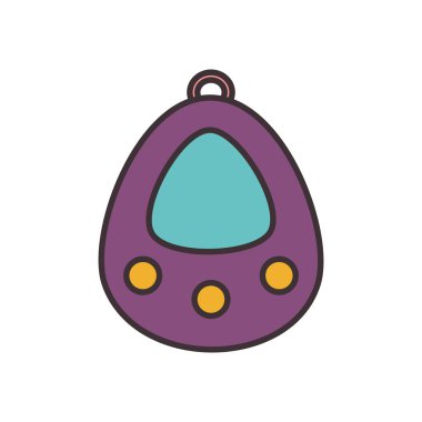 Tecrit edilmiş tamagotchi satırı doldurma biçimi vektör tasarımı