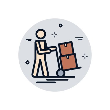 Servis kutuları ile izole edilmiş avatar blok biçim ikon vektör tasarımı üzerine