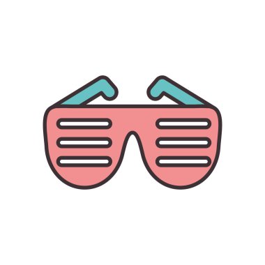 İzole edilmiş gözlük çizgisi doldurma biçimi vektör tasarımı