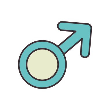 İzole erkek çizgisi doldurma biçimi vektör tasarımı