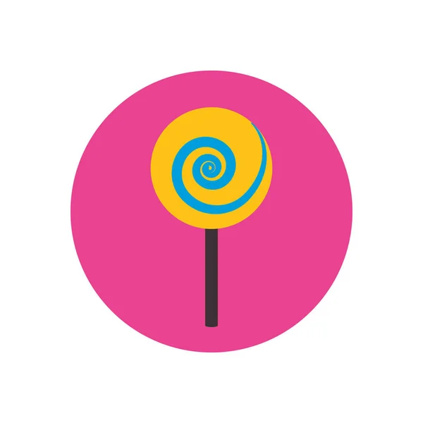 Aislado dulce caramelo bloque plano icono de estilo de diseño de vectores — Vector de stock