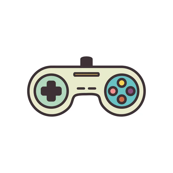 Isolé jeu vidéo ligne de contrôle de style de remplissage icône conception vectorielle — Image vectorielle