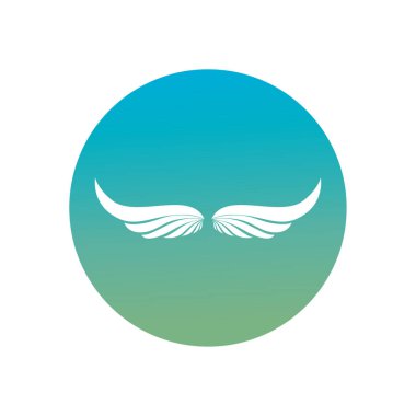 İzole kanatlar siluet blok biçim vektör tasarımı