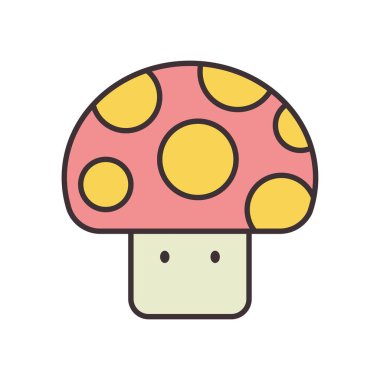 İzole mantar çizgi çizgi çizgi çizgi doldurma biçim vektör tasarımı