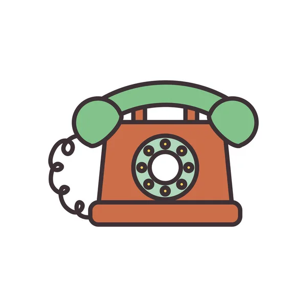 Isolated phone line fill style icon vector design — Stock Vector