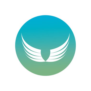 İzole kanatlar siluet blok biçim vektör tasarımı