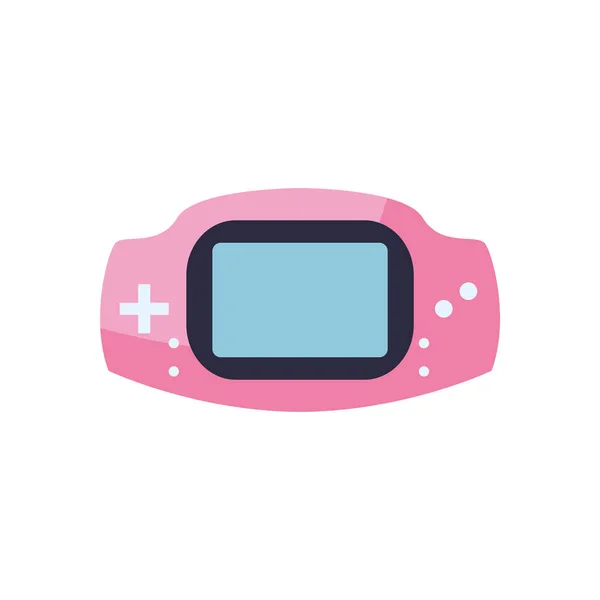 Geïsoleerde videogame draagbare console bedieningsleiding stijl pictogram vector ontwerp — Stockvector