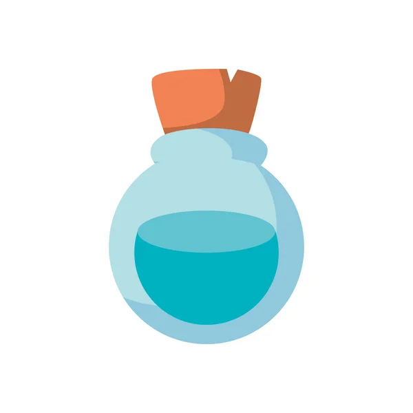 Isolé chimie flasque ligne style icône vectoriel design — Image vectorielle