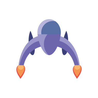 İzole edilmiş roket çizgisi biçim vektör tasarımı