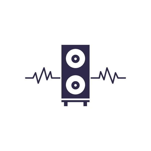 Isolerad musik högtalare och våg fylla stil ikon vektor design — Stock vektor
