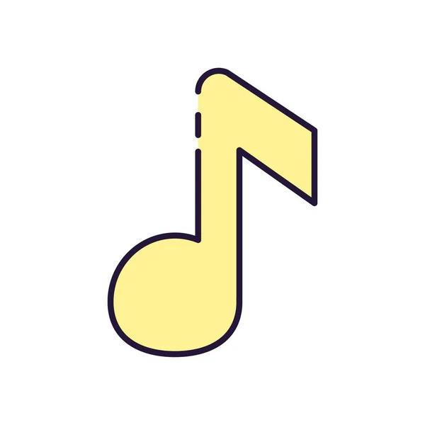 Diseño de vector de icono de estilo de relleno de nota de música aislada — Archivo Imágenes Vectoriales