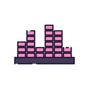 İzole müzik dalgası doldurma biçimi vektör tasarımı