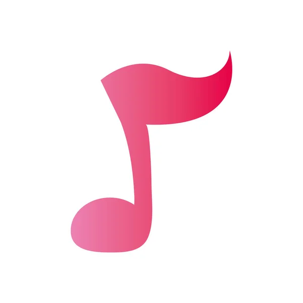 Diseño de vectores de icono de estilo degradado de nota de música aislada — Vector de stock
