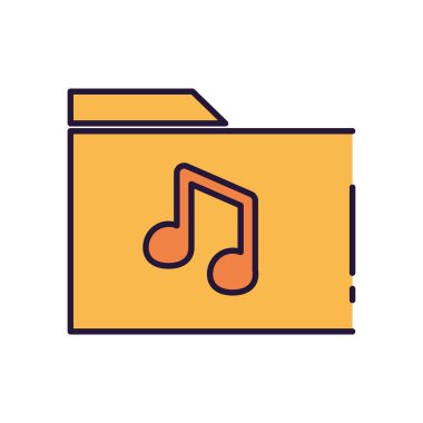 Dosya doldurma biçimi vektör tasarımı içindeki izole müzik notası