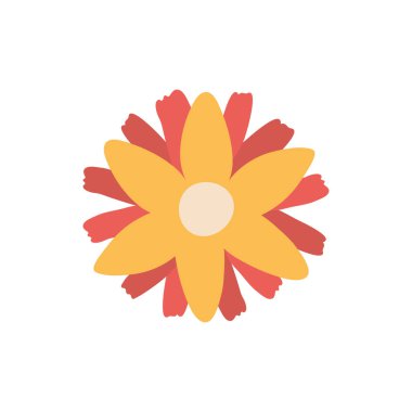 İzole edilmiş sarı çiçek düz biçim ikon vektör tasarımı