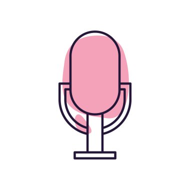 Isolated music microphone line style icon vector design