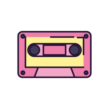 İzole müzik kaseti doldurma biçimi vektör tasarımı