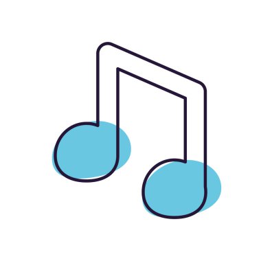 İzole müzik nota çizgisi biçim vektör tasarımı
