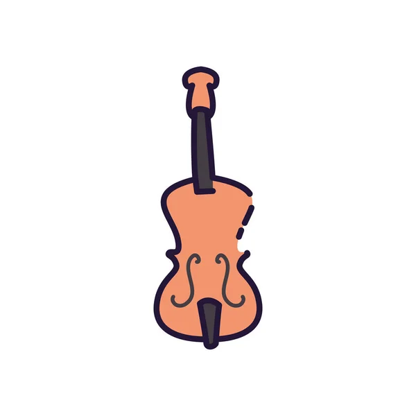 Ізольована музика скрипковий інструмент заповнення стилю значка Векторний дизайн — стоковий вектор