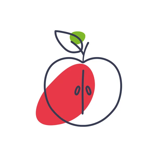 Isolated apple fruit line color style icon vector design — Stockvektor