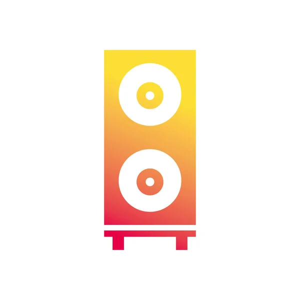 Izolovaná hudba reproduktor gradient styl ikony vektor design — Stockový vektor
