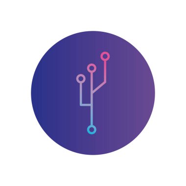 İzole devre gradyan biçim ikon vektör tasarımı