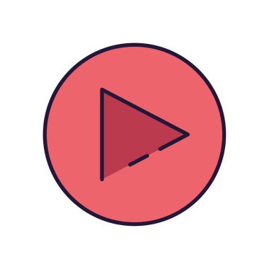 İzole müzik çalma düğmesi doldurma biçim vektör tasarımı