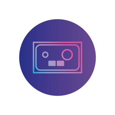 Noktalı ve kareli izole tablet gradyan biçim ikon vektör tasarımı