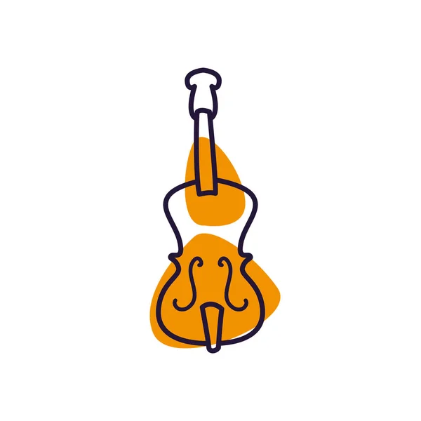 Isolerad musik fiol instrument linje stil ikon vektor design — Stock vektor