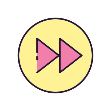 İzole müzik sonraki düğme doldurma biçim vektör tasarımı