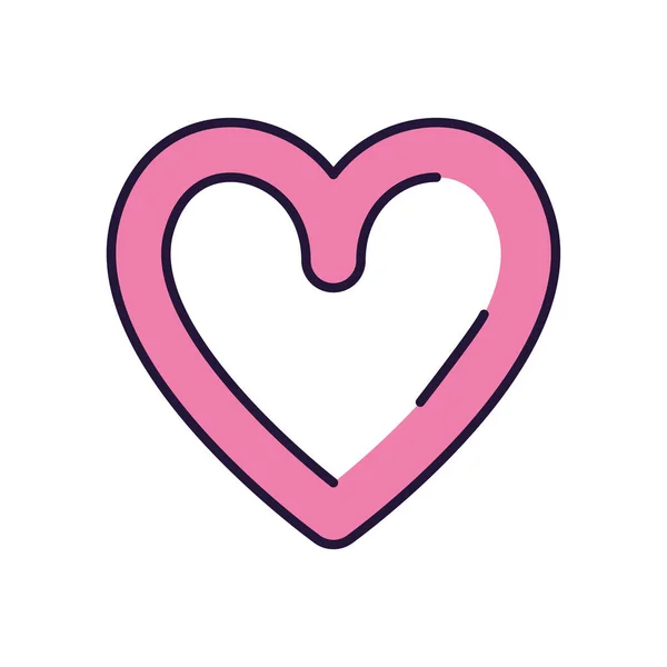 Isolated heart fill style icon vector design — Διανυσματικό Αρχείο