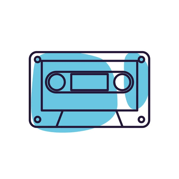 Geïsoleerde muziek cassette lijn stijl pictogram vector ontwerp — Stockvector