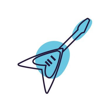 İzole müzik elektro gitar enstrüman çizgisi biçim vektör tasarımı