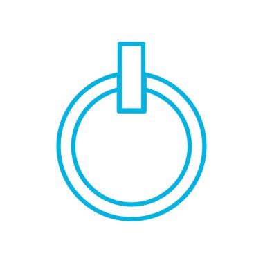 İzole güç düğmesi çizgisi biçim vektör tasarımı