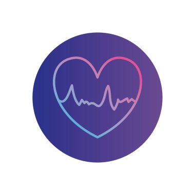 Ayrı kalp atışı gradyan biçim ikonu vektör tasarımı