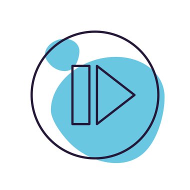 İzole müzik çalma düğmesi biçim vektör tasarımı