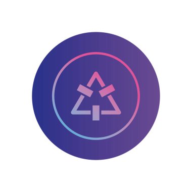 İzole edilmiş üçgen iç çember gradyan biçim ikon vektör tasarımı