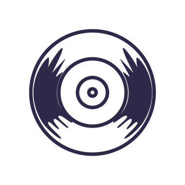 İzole müzik cd biçim ikon vektör tasarımı